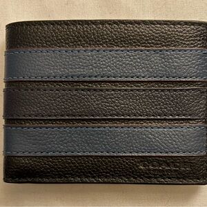 Coach Black and Blue Key & Card Holder New